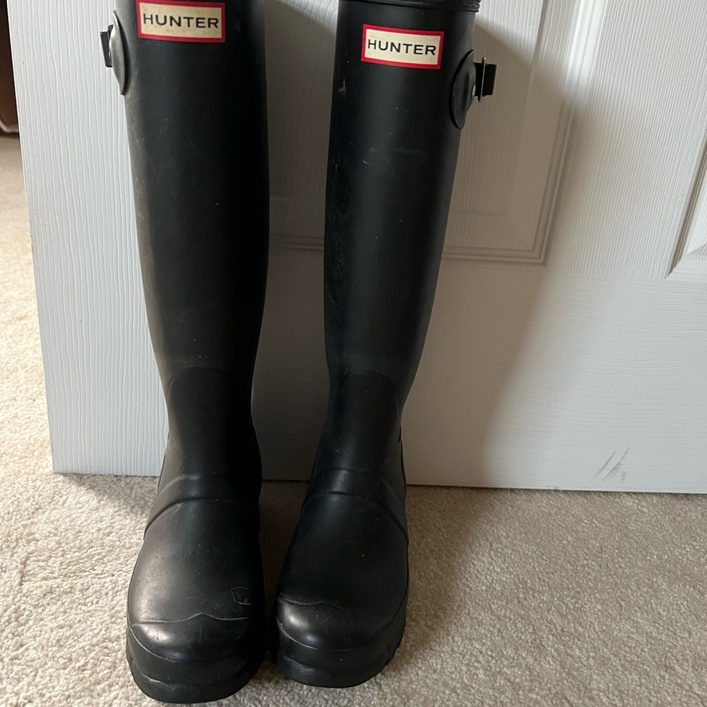 Black tall hunter boots womens sz 6